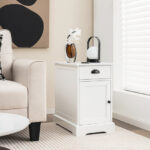 White End Table with Charging Station and Hidden Storage 8 White End Table with Charging Station and Hidden Storage