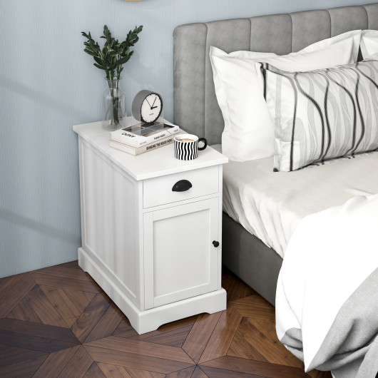 White End Table with Charging Station and Hidden Storage 2 White End Table with Charging Station and Hidden Storage - Image 2