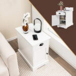 White End Table with Charging Station and Hidden Storage 13 White End Table with Charging Station and Hidden Storage