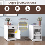 White End Table with Charging Station and Hidden Storage 14 White End Table with Charging Station and Hidden Storage