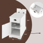 White End Table with Charging Station and Hidden Storage 11 White End Table with Charging Station and Hidden Storage