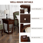 Rustic Rubber Wood End Table with Drawer and Bottom Shelf 12 Rustic Rubber Wood End Table with Drawer and Bottom Shelf