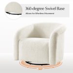 Enea Ivory Boucle Modern 360 Swivel Barrel Chair 8 Enea Ivory Boucle Modern 360 Swivel Barrel Chair