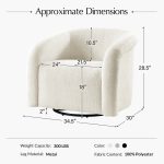 Enea Ivory Boucle Modern 360 Swivel Barrel Chair 10 Enea Ivory Boucle Modern 360 Swivel Barrel Chair