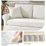 Enrico Ivory Rolled Arm Traditional Slipcovered Sofa 10 Enrico Ivory Rolled Arm Traditional Slipcovered Sofa