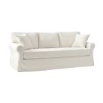 Enrico White Slipcovered Rolled Arm Traditional Sofa 6 Enrico White Slipcovered Rolled Arm Traditional Sofa