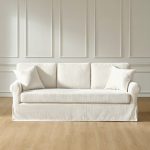 Enrico White Slipcovered Rolled Arm Traditional Sofa 8 Enrico White Slipcovered Rolled Arm Traditional Sofa