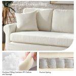 Enrico White Slipcovered Rolled Arm Traditional Sofa 10 Enrico White Slipcovered Rolled Arm Traditional Sofa