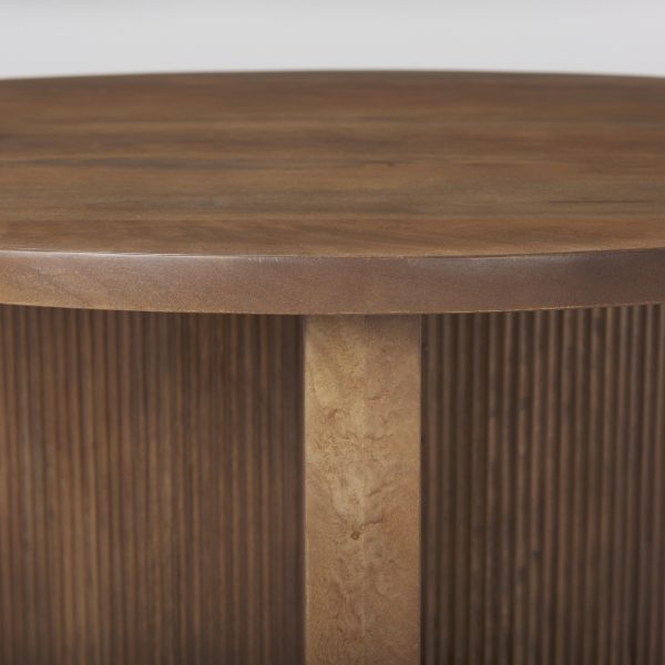 Enzo 32 Round Tabletop w Fluted Wood Base Foyer Accent Table 5