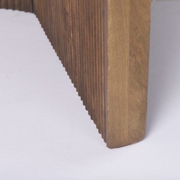 Enzo 32 Round Tabletop w Fluted Wood Base Foyer Accent Table 8