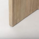 Enzo Marble Tabletop w/ Fluted Light Wood Base Foyer Accent Table