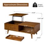 Epirus Acorn Mid-Century Lift-Top Coffee Table with Geometric Storage