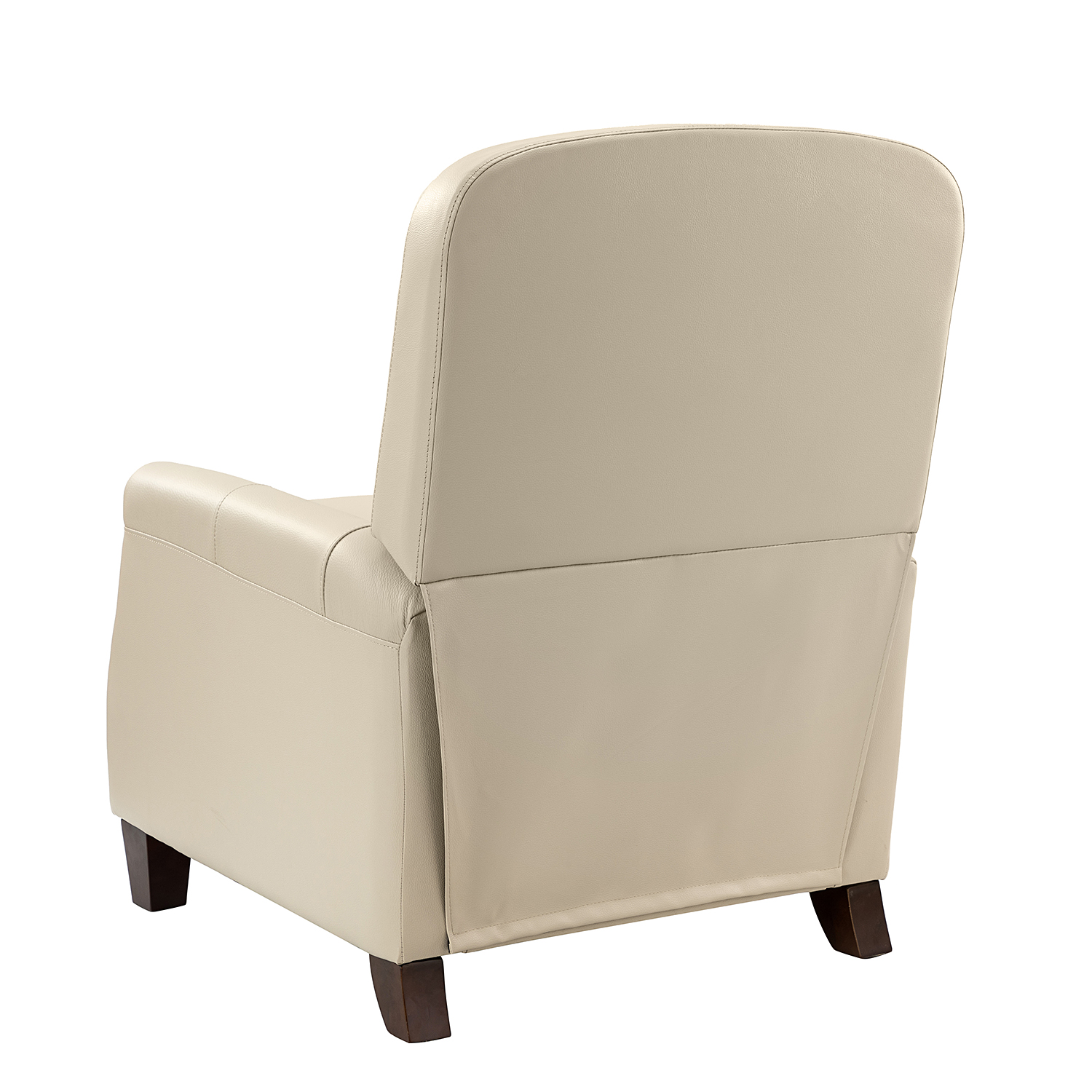 Erendiria Beige Genuine Leather Mid-Century Modern Nailhead Trim Recliner 4 Erendiria Beige Genuine Leather Mid-Century Modern Nailhead Trim Recliner - Image 4