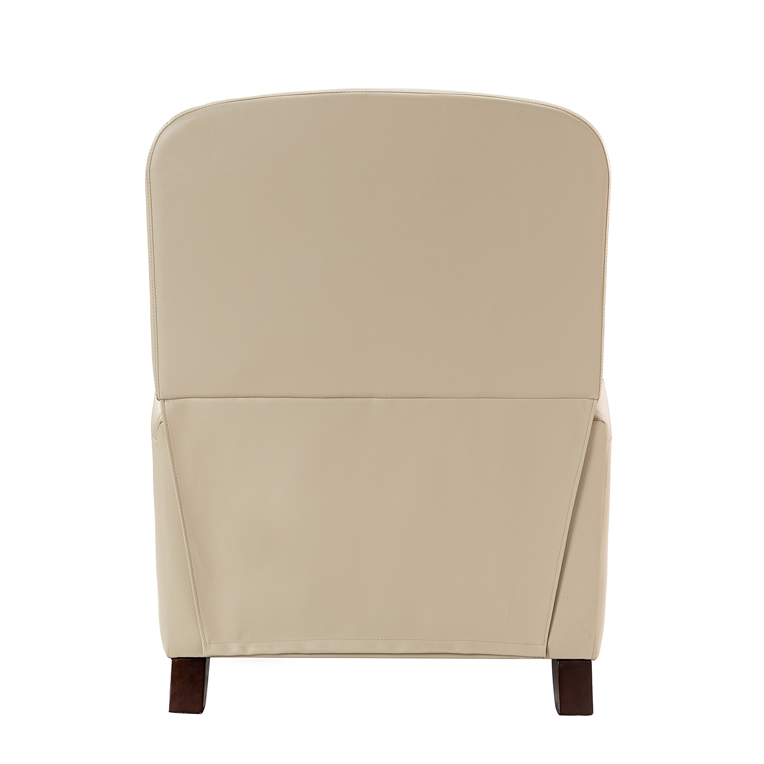 Erendiria Beige Genuine Leather Mid-Century Modern Nailhead Trim Recliner 5 Erendiria Beige Genuine Leather Mid-Century Modern Nailhead Trim Recliner - Image 5