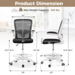 Ergonomic Adjustable Drafting Chair with Flip-Up Arms 26 Ergonomic Adjustable Drafting Chair with Flip-Up Arms