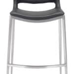 Ergonomic Black Faux Leather Barstool with Footrest and Steel Frame (Set of 2)