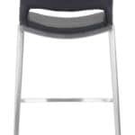 Ergonomic Black Faux Leather Barstool with Footrest and Steel Frame (Set of 2)