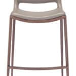 Ergonomic Brown Faux Leather Barstool with Walnut Frame (Set of 2)