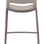 Ergonomic Brown Faux Leather Barstool with Walnut Frame (Set of 2)
