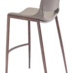Ergonomic Brown Faux Leather Barstool with Walnut Frame (Set of 2)