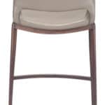 Ergonomic Brown Faux Leather Counter Stool with Walnut Frame (Set of 2)