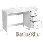 Ergonomic Computer Desk with Spacious Tabletop and 3 Storage Drawers 32 Ergonomic Computer Desk with Spacious Tabletop and 3 Storage Drawers