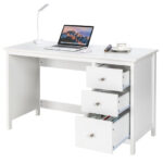 Ergonomic Computer Desk with Spacious Tabletop and 3 Storage Drawers 34 Ergonomic Computer Desk with Spacious Tabletop and 3 Storage Drawers