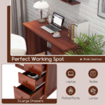 Ergonomic Computer Desk with Spacious Tabletop and 3 Storage Drawers 42 Ergonomic Computer Desk with Spacious Tabletop and 3 Storage Drawers