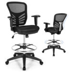 Ergonomic Drafting Chair with Adjustable Armrests and Footrest