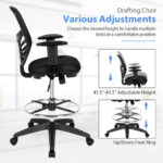 Ergonomic Drafting Chair with Adjustable Armrests and Footrest