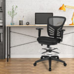 Ergonomic Drafting Chair with Adjustable Armrests and Footrest