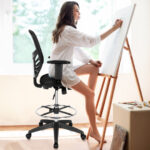 Ergonomic Drafting Chair with Adjustable Armrests and Footrest