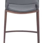Ergonomic Gray Faux Leather Counter Stool with Walnut Frame (Set of 2)