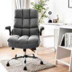 Ergonomic High Back Swivel Office Chair with Flip-up Arms