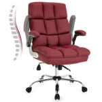 Ergonomic High Back Swivel Office Chair with Flip-up Arms