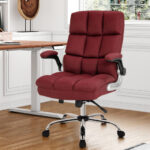 Ergonomic High Back Swivel Office Chair with Flip-up Arms
