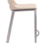 Ergonomic Light Pink Barstools with Footrest and Steel Frame (Set of 2)