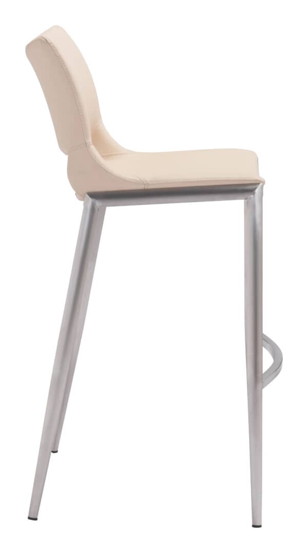 Ergonomic Light Pink Barstools with Footrest and Steel Frame Set of 2 3