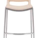 Ergonomic Light Pink Barstools with Footrest and Steel Frame (Set of 2)