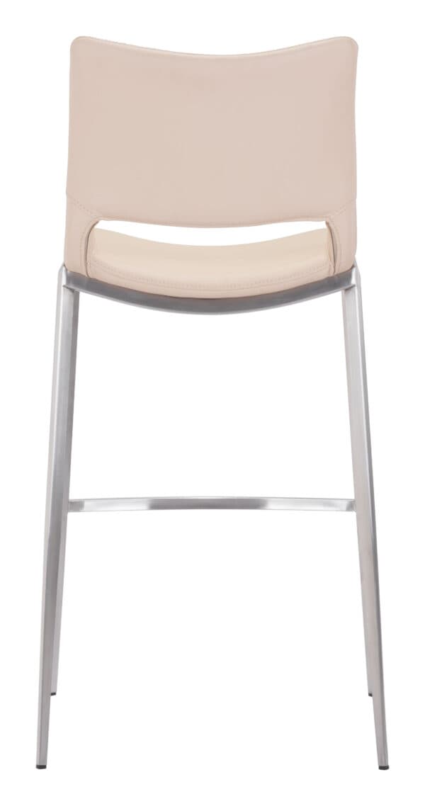 Ergonomic Light Pink Barstools with Footrest and Steel Frame Set of 2 5