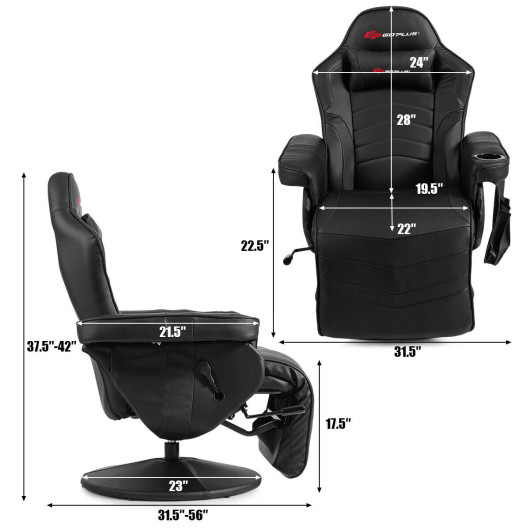 Ergonomic Massage Gaming Chair with Adjustable Backrest and Footrest 18 Ergonomic Massage Gaming Chair with Adjustable Backrest and Footrest - Image 18