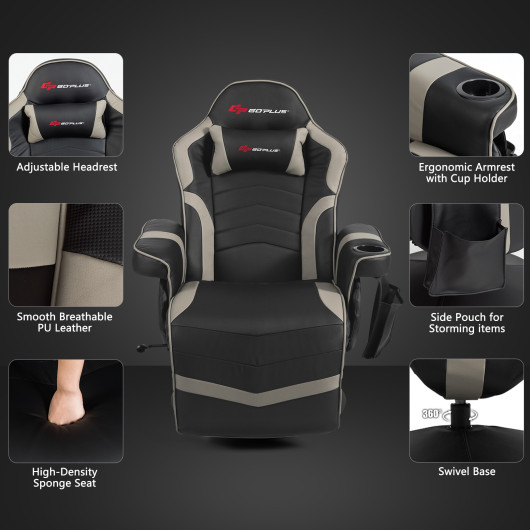Ergonomic Massage Gaming Chair with Adjustable Backrest and Footrest 22 Ergonomic Massage Gaming Chair with Adjustable Backrest and Footrest - Image 22