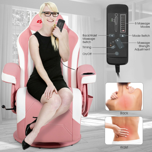 Ergonomic Massage Gaming Chair with Adjustable Backrest and Footrest 34 Ergonomic Massage Gaming Chair with Adjustable Backrest and Footrest - Image 34