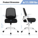 Ergonomic Mesh Office Chair with Flip-up Armrests and Lumbar Support