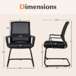 Ergonomic Mesh Office Guest Chair with Lumbar Support (Set of 1)