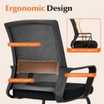 Ergonomic Mesh Office Guest Chair with Lumbar Support (Set of 1)