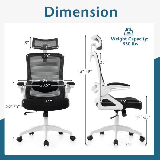 Ergonomic Office Chair with Adjustable Lumbar Support and Headrest 12 Ergonomic Office Chair with Adjustable Lumbar Support and Headrest - Image 12