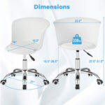 Ergonomic PU Leather Office Chair with Adjustable Height and Wheels (Set of 2)