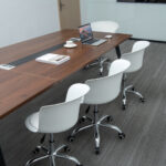 Ergonomic PU Leather Office Chair with Adjustable Height and Wheels (Set of 2)