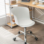 Ergonomic PU Leather Office Chair with Adjustable Height and Wheels (Set of 2)